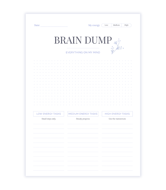 Brain Dump Page