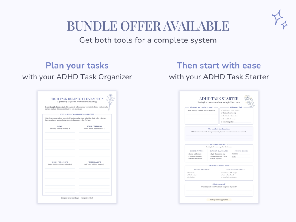 ADHD Task Organizer and ADHD Task Starter
