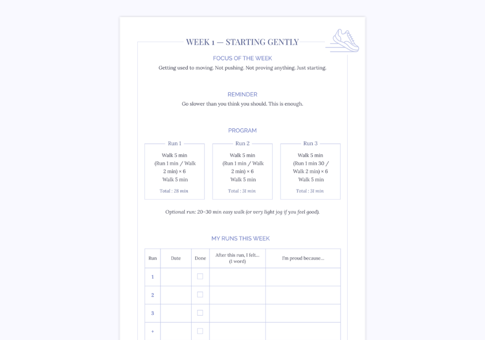 Start running gently guide
