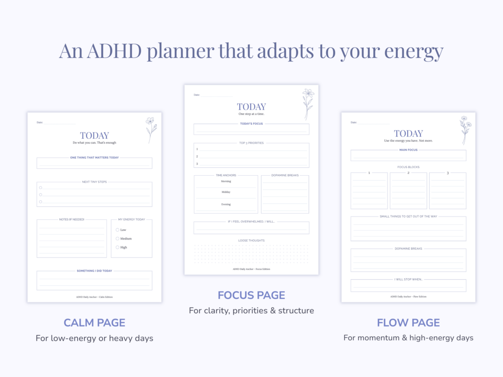 ADHD daily schedule
